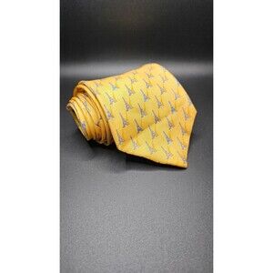 Beaufort Tie Rack 100% Silk Yellow Eiffel Tower Tie